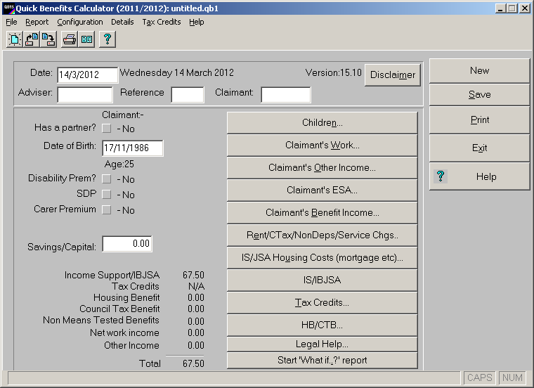 quick benefits calculator screenshot 1