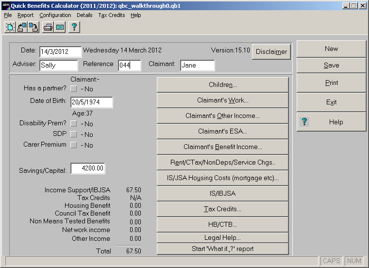 quick benefits calculator screenshot 1