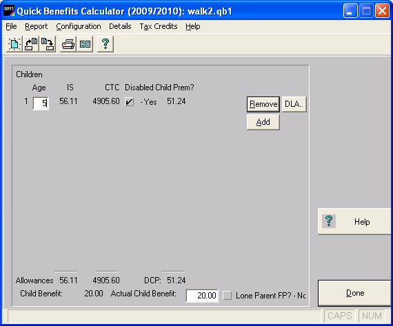 quick benefits calculator screenshot 2