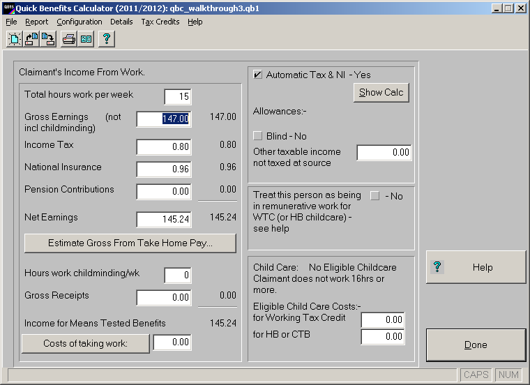 quick benefits calculator screenshot 3